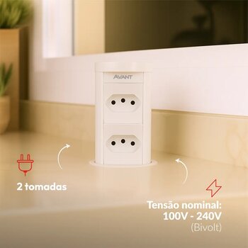 TORRE DE TOMADA AVANT HOUDINI C/2TOMADAS BCO AUTOM