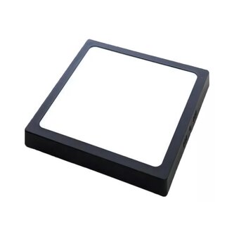 PLAFON LED 24W 4200K PRETO QUADRADO FLAT LLSQP424F