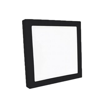 PLAFON LED 24W 4200K PRETO QUADRADO FLAT LLSQP424F