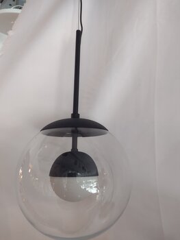 PENDENTE SPHERA 52371 PRETO GLOBO 20CM TRANSP 1XG9