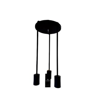 PENDENTE T.Y 140-3 PRETO SUSP HASTE LONGA C/3 E27