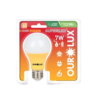 LAMP LED OUROLUX SUPERLED 7W OURO 60 COLORS AMARELA