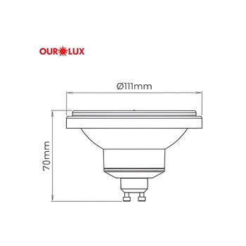 LAMP LED OUROLUX SUPERLED AR111 11W 2700K 20137
